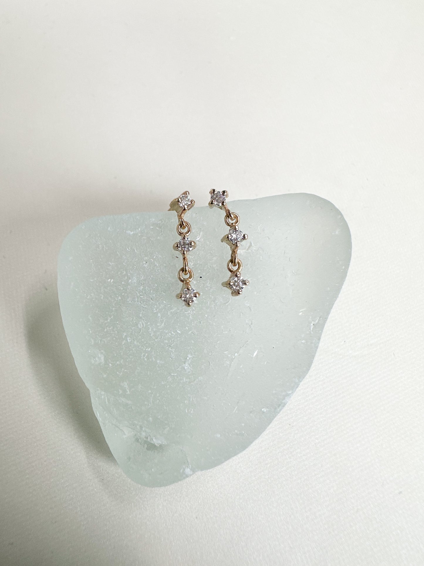 Dainty 3 gem danglers